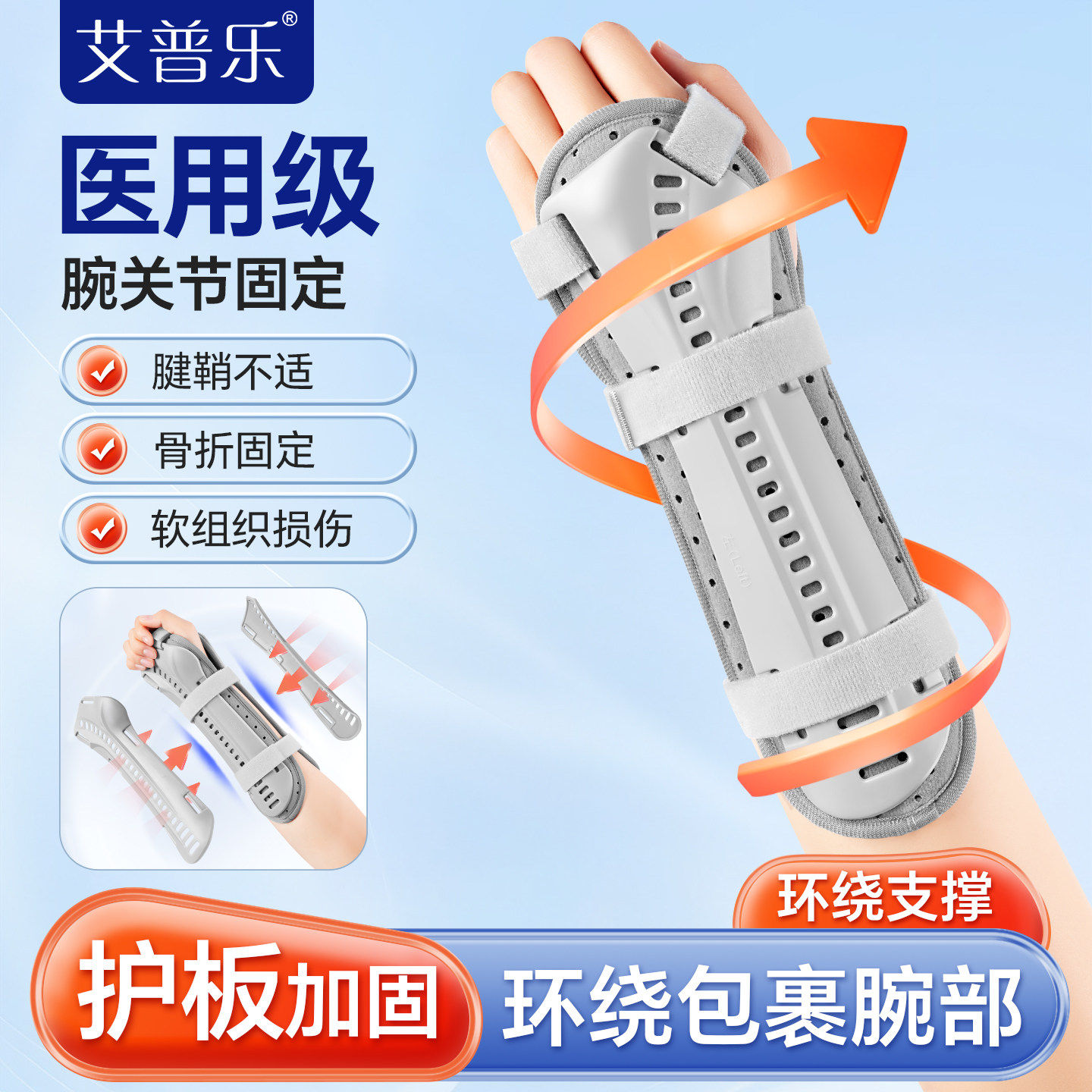 艾普乐医用腕关节固定支具护腕手腕腱鞘炎腕管综合症扭伤骨折护具