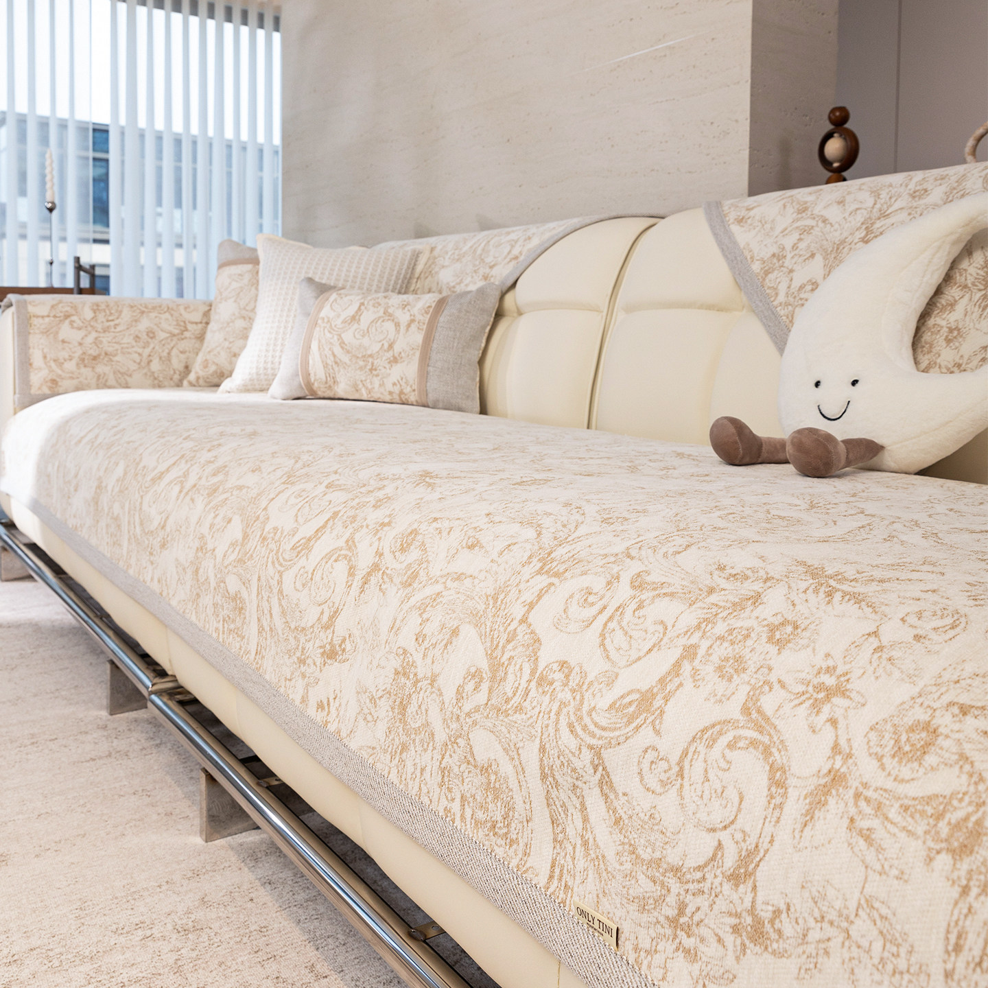 法式奶油风沙发垫四季通用防滑雪尼尔高级感防猫抓坐垫盖布套罩巾,居家布艺,沙发垫,淘宝优惠券,粉丝福利购,淘宝优惠卷