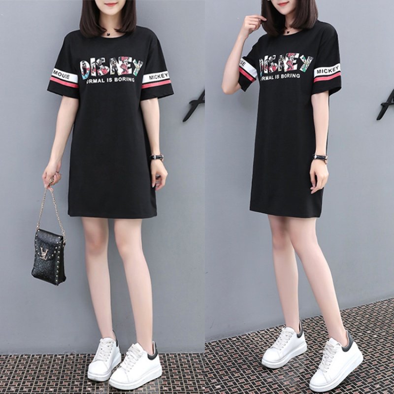 【94%棉】2018夏季新款韩版宽松连衣裙时尚大码短袖T恤女士中长款|ruв категории движение/йога/фитнес/фанаты товаров, йога, йога одежда - от Buy2taobao.com для оказания профессиональной услуги покупки агента Taobao