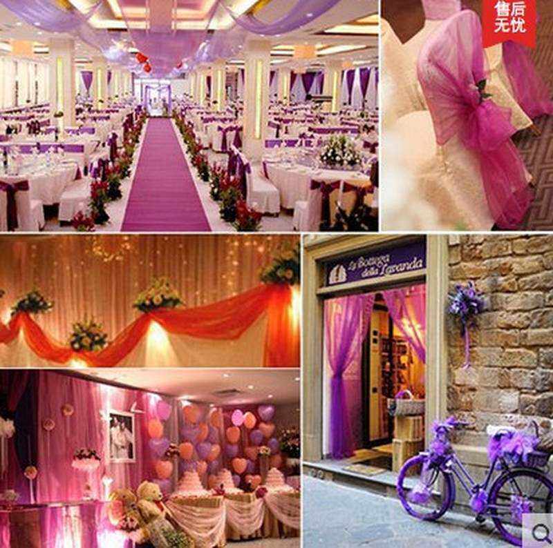 5m宽婚庆布置纱幔婚房装饰楼梯拉纱/椅背纱 满包邮