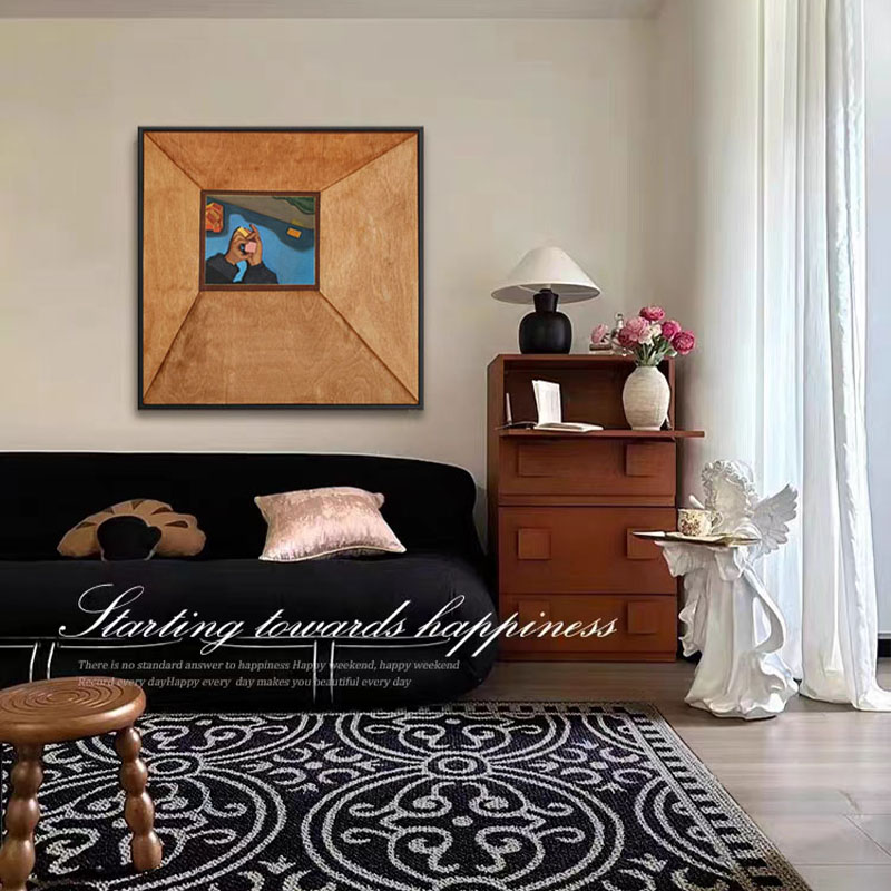 法式复古抽象艺术客厅装