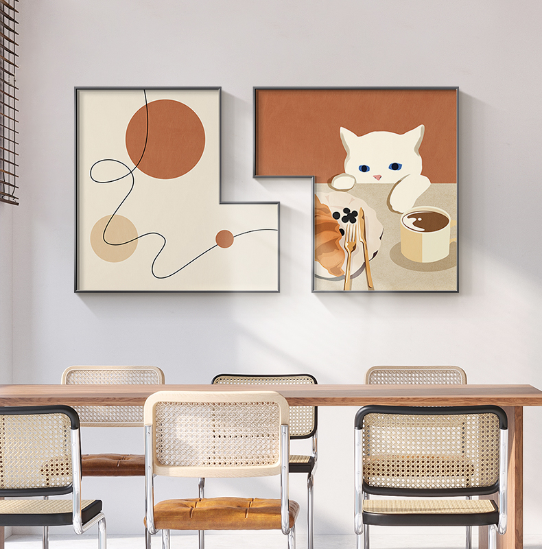 北欧餐桌餐厅装饰画小众艺术