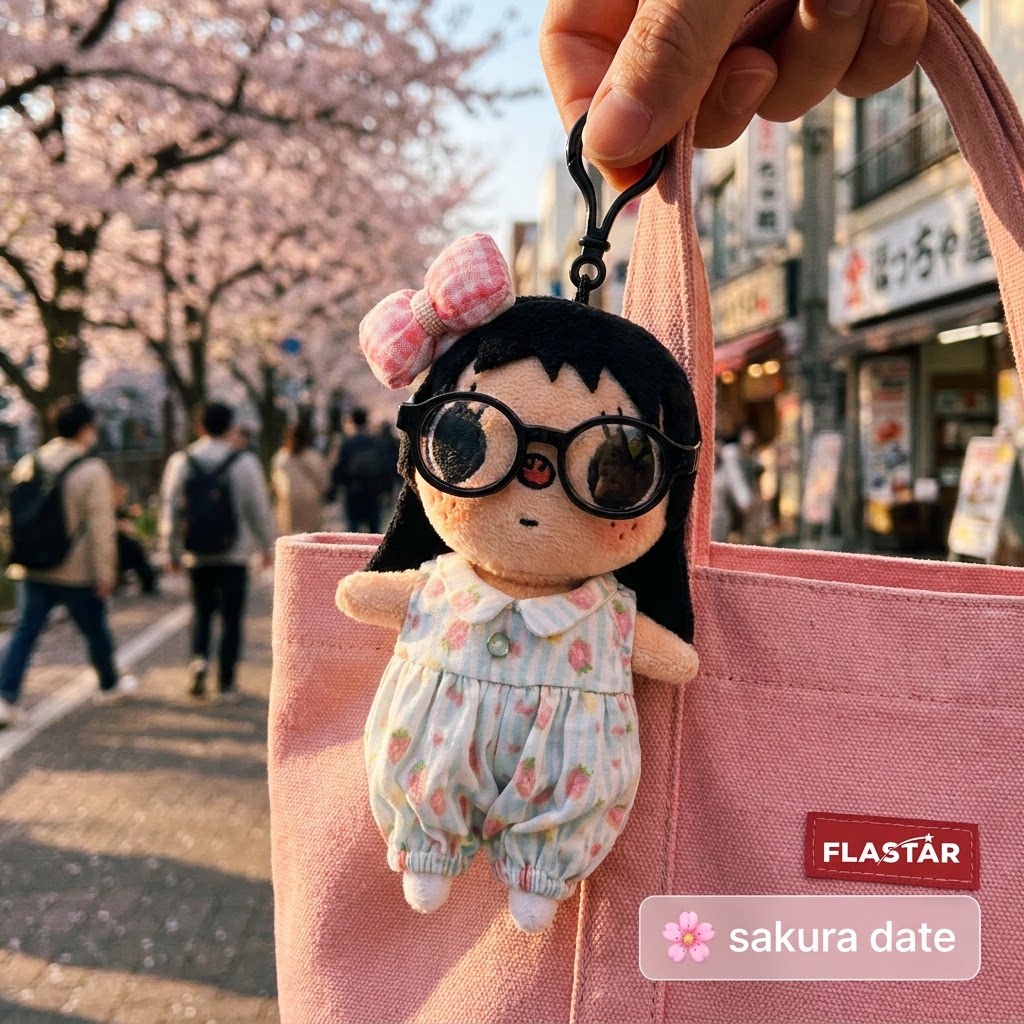 日本正版戴眼镜草莓小玉包挂件