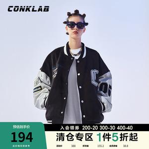 CONKLAB小熊棒球服男潮牌 2022春秋季新款宽松情侣外套飞行员夹克