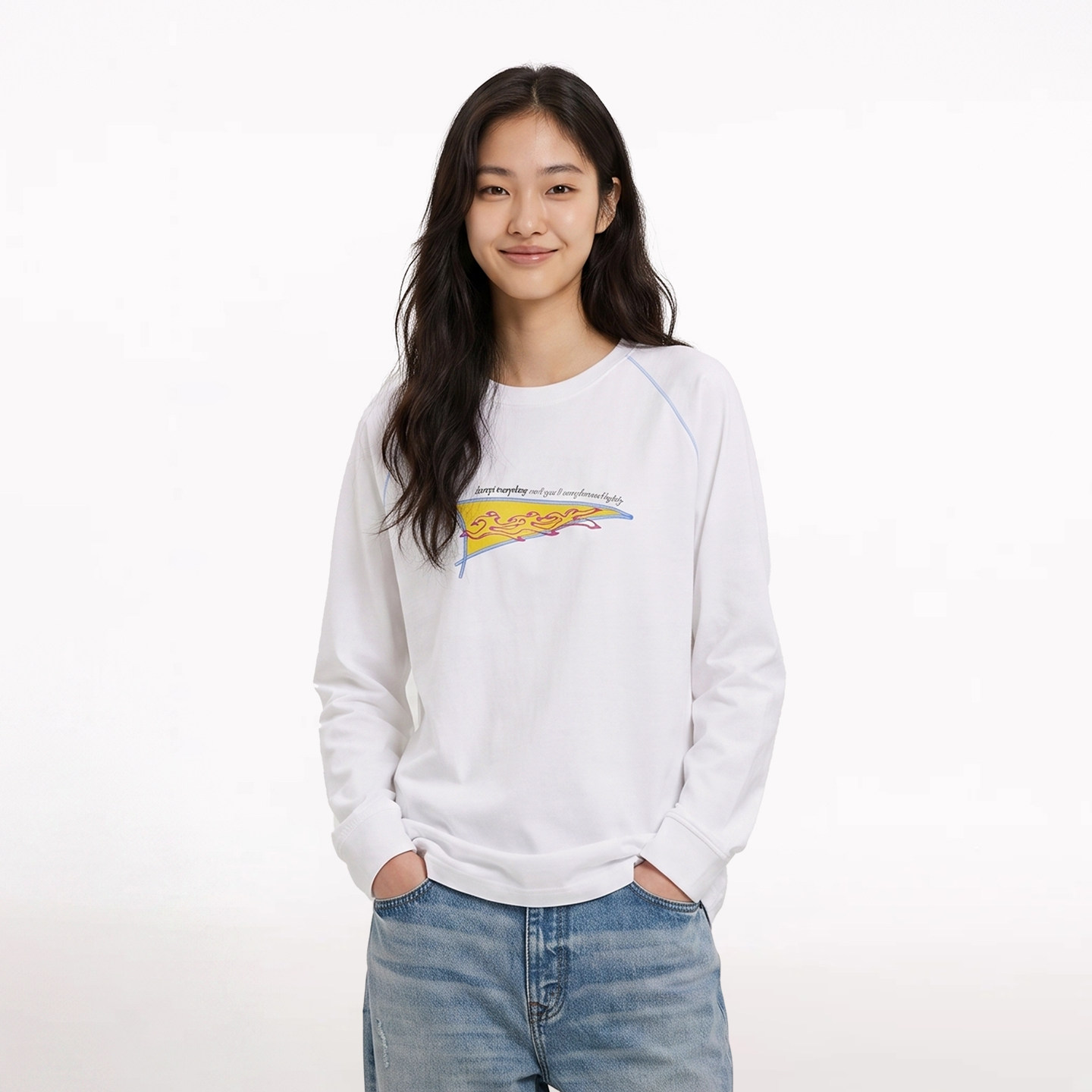 CONKLAB轻量透气印花长袖T恤女