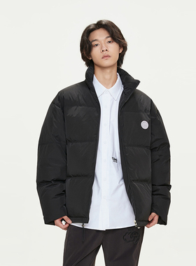 conklab冬季新款美式基础字母百搭羽绒服立领休闲加厚面包服外套