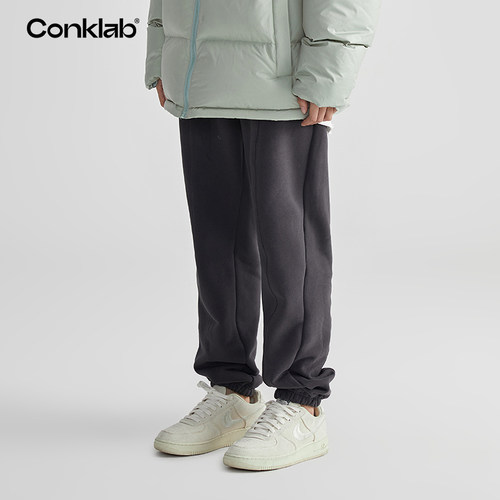 CONKLAB压褶束灰色卫裤宽松