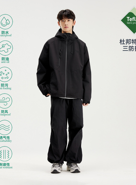 CONKLAB特氟龙三防户外冲锋衣男春秋季新款宽松连帽情侣潮牌外套