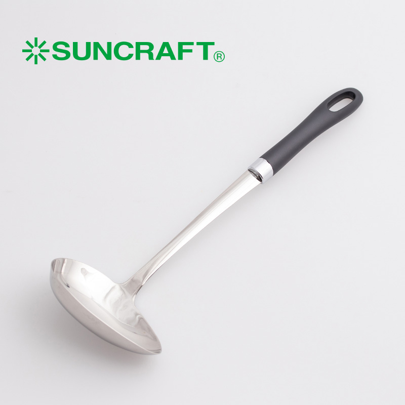 日本进口suncraft火锅勺不锈钢勺子汤勺漏勺加厚款长柄勺汤卤勺