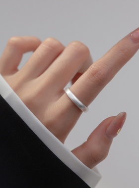 srrmhyn简约拉丝光圈戒指女ins冷