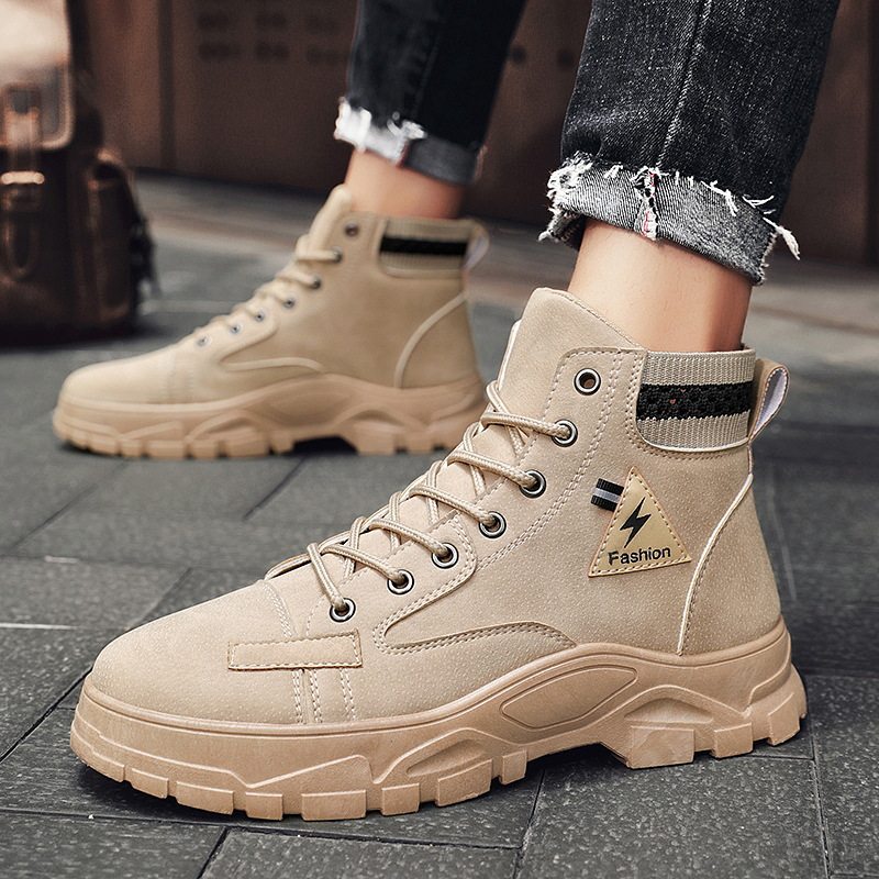 2021秋季新款男鞋高帮潮流休闲马丁靴男学生增高男士工装靴子|ruв категории Мужская обувь, сапоги - от Buy2taobao.com для оказания профессиональной услуги покупки агента Taobao