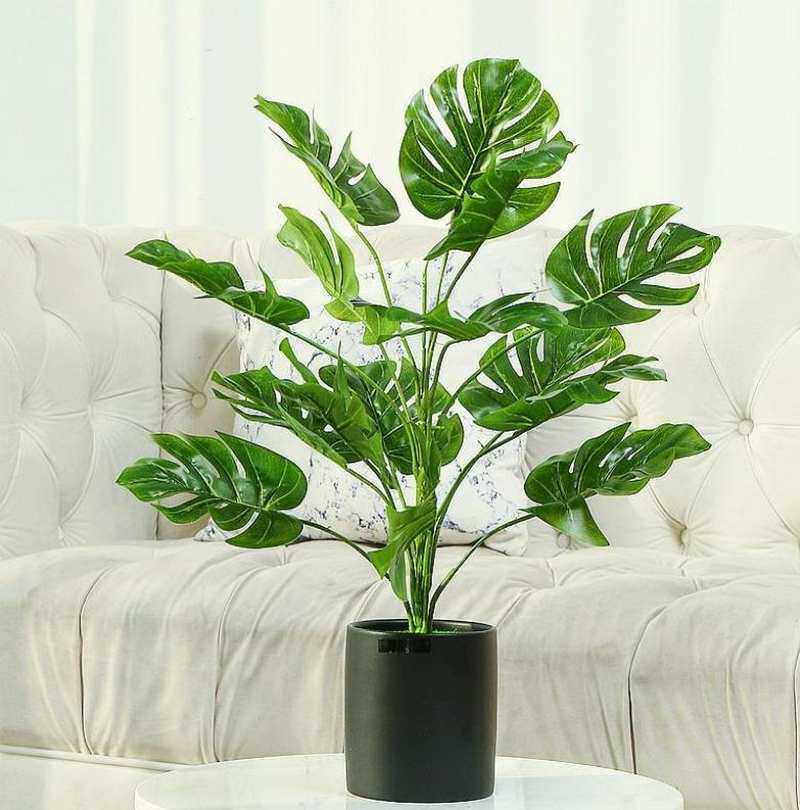 北欧式大叶植物网红桌面装饰品蕉叶客厅仿真花花盆阳台花卉大盆