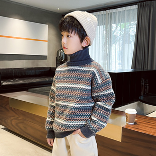 加厚男童高领毛衣秋冬装2026新款洋气中大童上衣儿童打底衫套头潮