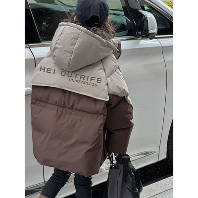 韩国工装风女童冬装羽绒服