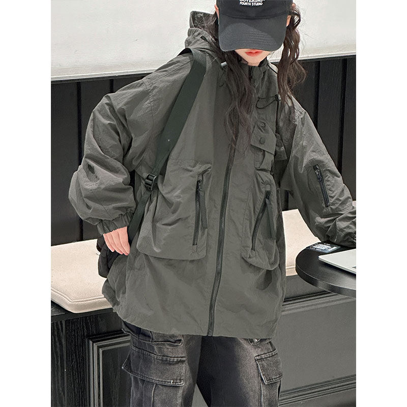 PAUL童装 女童春秋装冲锋衣2026新款儿童洋气外套女大童上衣夹克