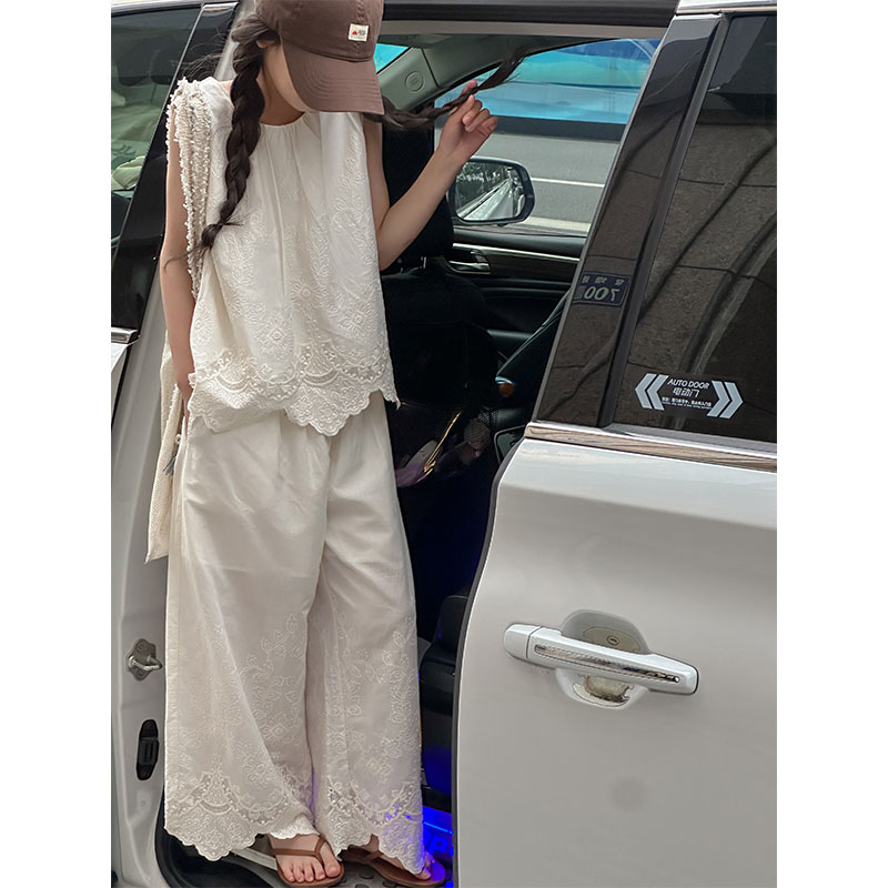 蕾丝花边女童套装夏季新款图片