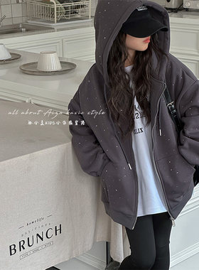 女童加绒卫衣外套秋冬儿童