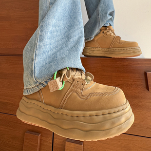 小众运动板鞋 休闲百搭情侣款 男女厚底增高7CM溶解鞋 隐形内增高鞋