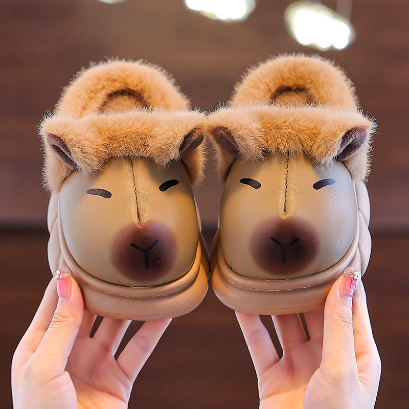 秋冬季儿童棉拖鞋卡皮巴拉男童EVA室内皮面防水中大童小男孩棉鞋,童鞋/婴儿鞋/亲子鞋,儿童棉拖鞋,淘宝优惠券,粉丝福利购,淘宝优惠卷