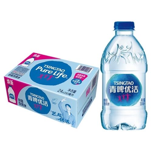 10箱 青啤优活纯净水330ml*24瓶/箱 小瓶水 上海送水到家