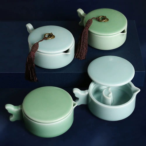 Longquan Селадон Исследование бассейна с чернилами Четыре сокровища Многофункциональное мытье ручек Держатель для ручек Держатель для ручек Контейнер для чернил Чернильница с крышкой Исследование Inkstone Исследование Чернильный бассейн Исследование Чернильный бассейн Аксессуары Керамический бассейн с чернилами Аксессуары для чернильного камня