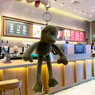 长腿丑萌青蛙书包挂件公仔钥匙扣女挂饰毛绒背包网红ins娃娃玩偶