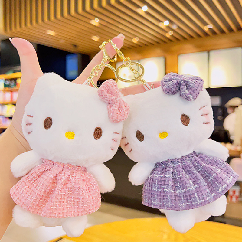 毛绒KV猫挂饰创意卡通玩偶钥匙扣精致女书包挂件情侣小饰品钥匙链