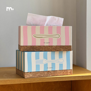 莫语『食光』创意纸巾盒法式创意餐厅餐桌抽纸装饰盒客厅新款桌面