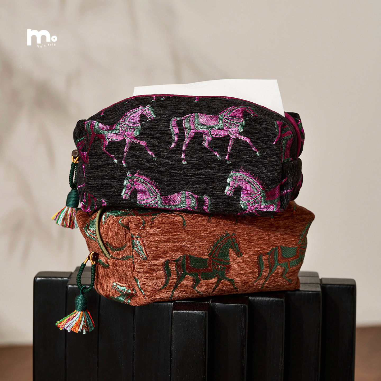 莫语马年创意提花纸巾盒套家用桌面悬挂抽纸挂袋布艺纸巾收纳袋,收纳整理,纸巾套,淘宝优惠券,粉丝福利购,淘宝优惠卷