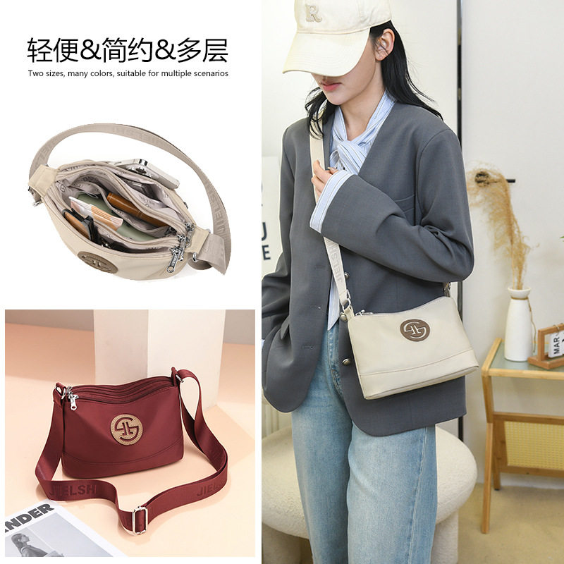 日本轻便防泼水尼龙布包新款大小号单肩背包潮流女士斜挎包