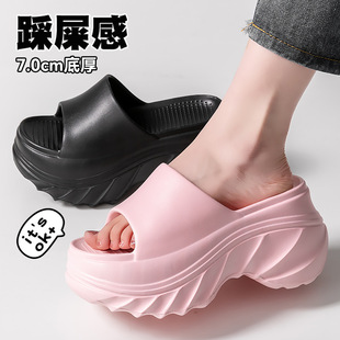 休闲EVA网红沙滩凉拖防滑 厚底增高跟拖鞋 女夏季 25新款 户外穿凉鞋