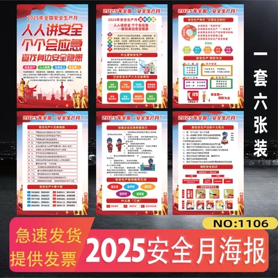 2025全套安全月海报高清打印贴纸