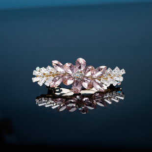 高级感水晶发夹子头饰后脑勺顶夹半扎发卡成人优雅气质弹簧夹小号