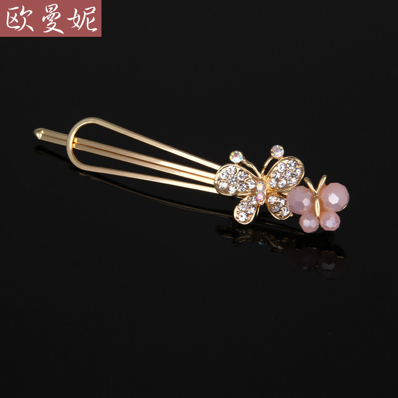 头卡仙女头饰边夹刘海夹森女系侧边发夹少女脑后一字夹子简约韩国