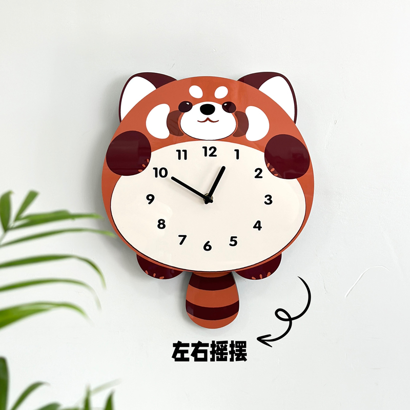 佳浩木制静音钟表摇摆免打孔