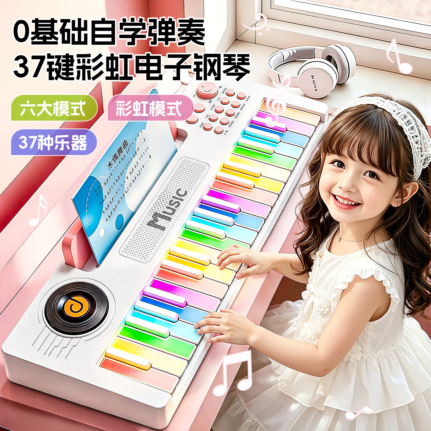 儿童入门可弹奏电子小钢琴乐器1到3岁女孩宝宝的音乐键盘玩具礼物