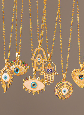 CZEvilEyeGoldNecklace