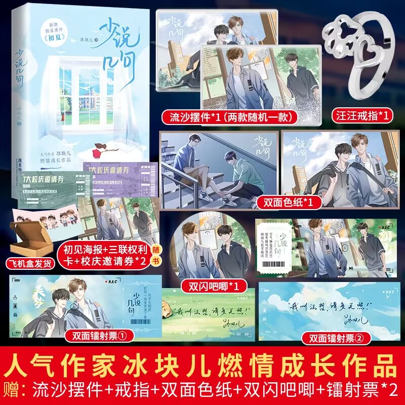 【印特签】少说几句 冰块儿少汪几句实体书一本完结新增番外初夏长佩文学双男主校园小说青春文学实体书
