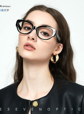 LeSeven防蓝光眼镜女防辐射可配度数韩版潮黑框近视眼镜Capricorn