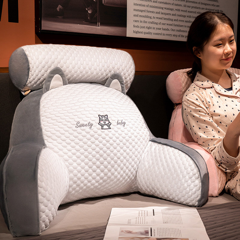 日本乳胶床头靠垫软包护腰靠枕大靠背沙发抱枕床上飘窗枕头