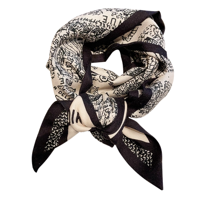 双层双面真丝羊毛长条斜角围巾