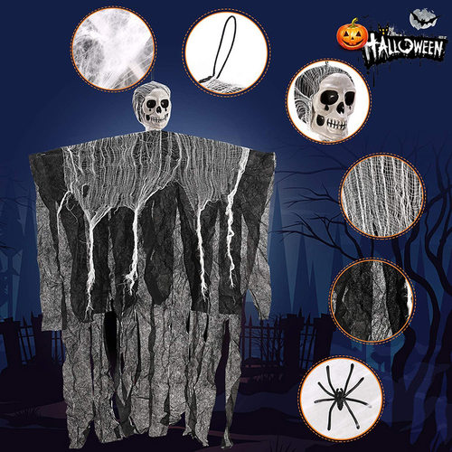 Halloween decoration and ghost hanging scene layout万圣节装