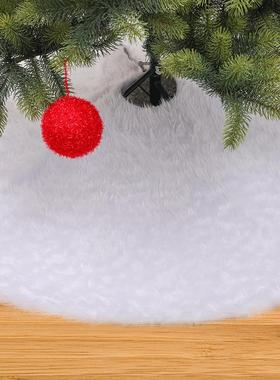 Christmas Plush Tree Skirt Pure White Long Hair Tree Skirt