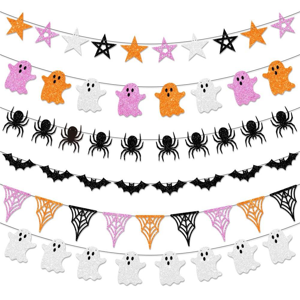 Halloween party decoration banner万圣节派对装饰拉旗横蜘蛛蝙
