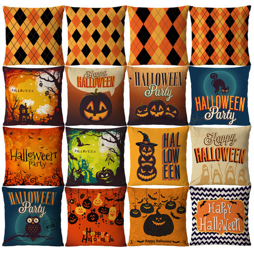 Halloween Throw Pillow Cover Sofa Living Room Cushion抱枕套