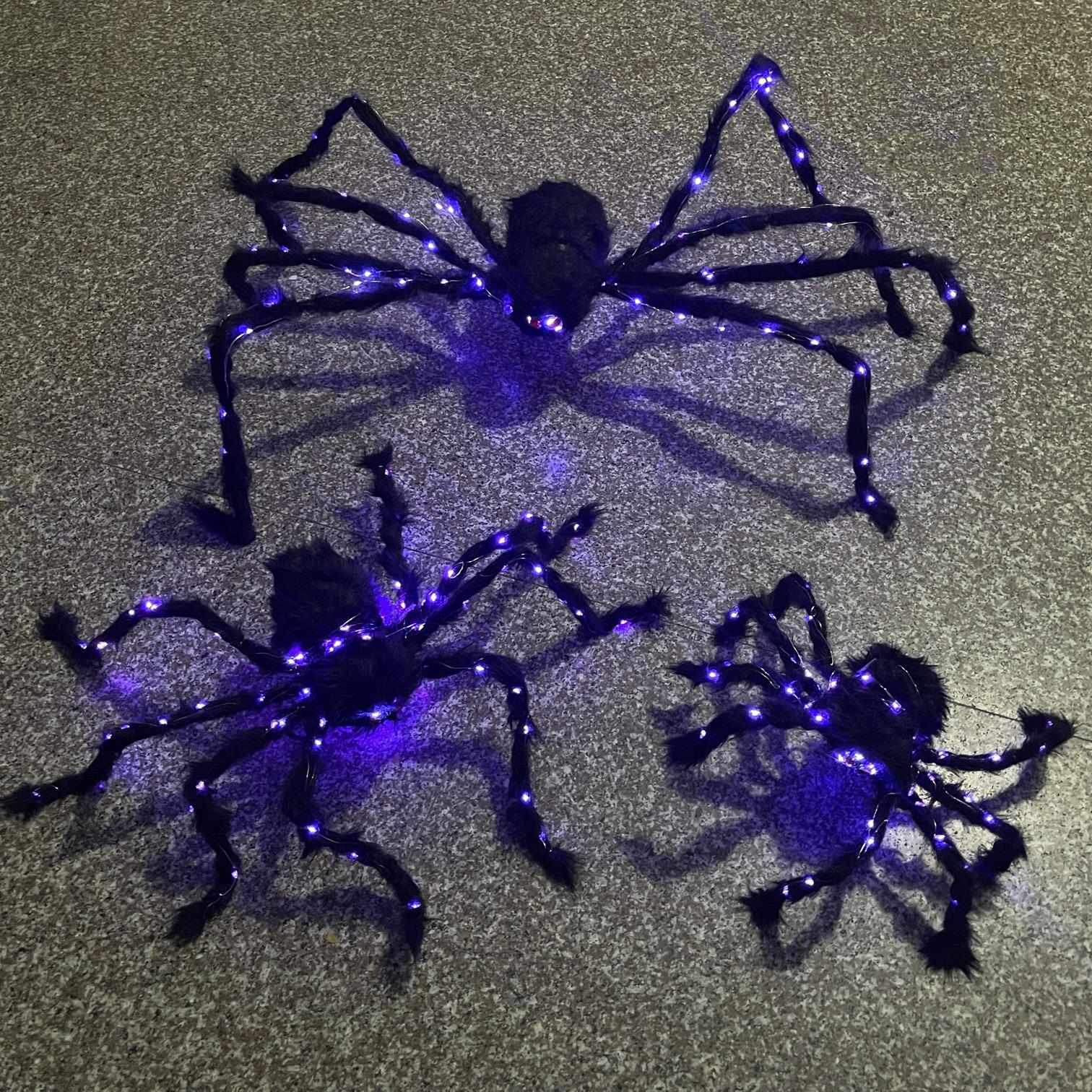 Black spider webHalloweendecoration plush glowing万圣节蜘蛛