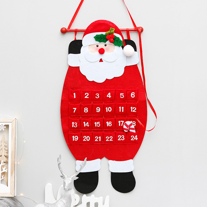 Felt digital Christmas tree calendar pendant毛毡圣诞树日历