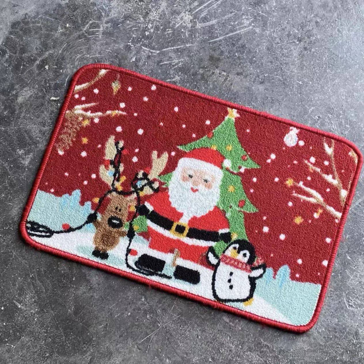Cartoon Christmas anti slip decorative carpet圣诞节防滑地毯