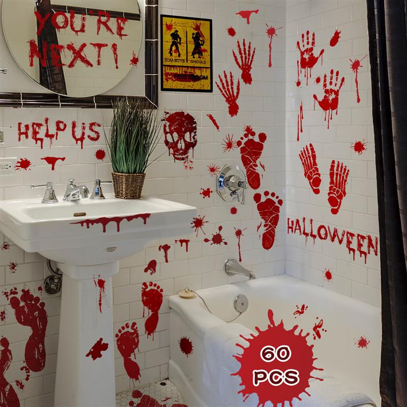Halloween Decorative Stickers万圣节彩图血迹墙贴万圣装饰贴