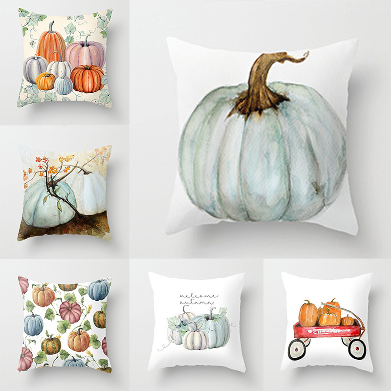 Halloween Pumpkin Decorative Throw Pillow Cover万圣节南瓜